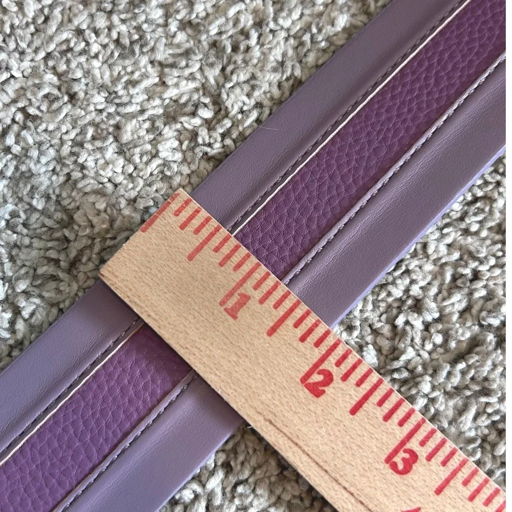 Boho Dopamine Lavender Faux Leather Wide Waist Belt Gold Oval Buckle Purple